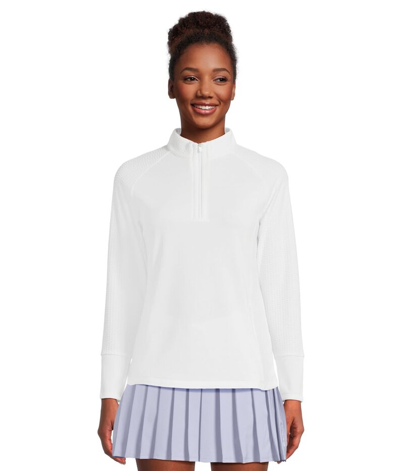 キャラウェイ レディース アウター パーカー・スウェット Callaway Textured Mixed Media 1/4-zip Brilliant White ホワイト｜ReVida 店