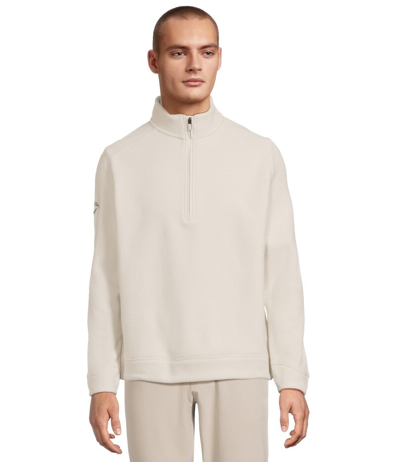 キャラウェイ メンズ アウター パーカー・スウェット Callaway Long Sleeve Waffle 1/4-zip White Onyx ホワイト｜ReVida 店