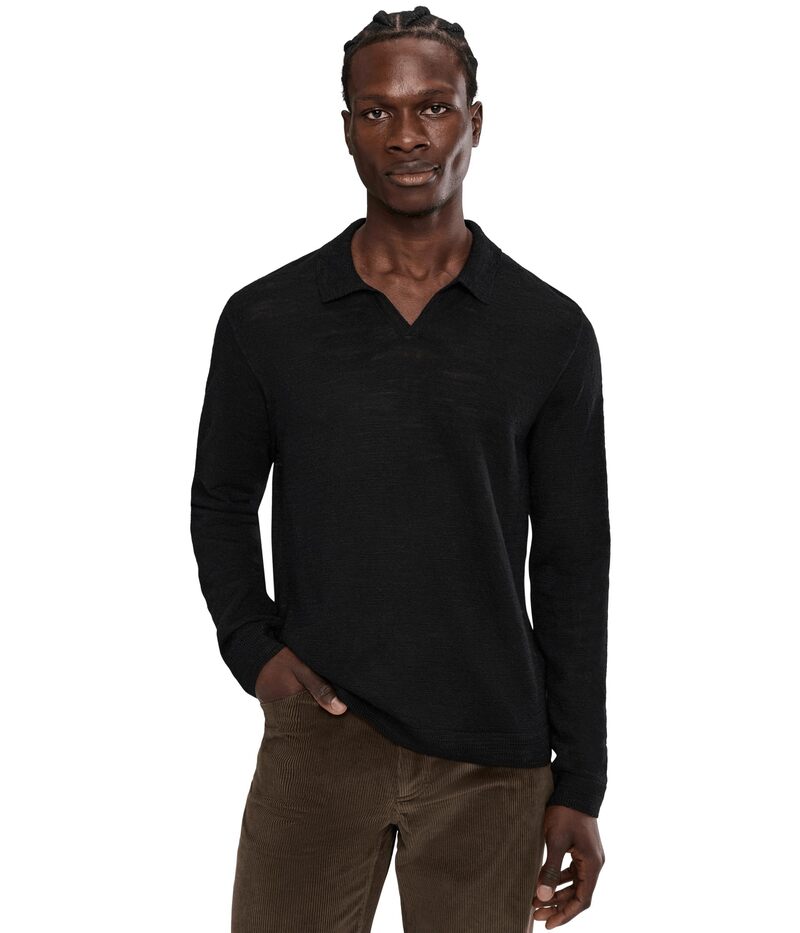 ジョンバルベイトス メンズ アウター ニット・セーター ポロシャツ John Varvatos Luciano Polo Y2603R25 Black ブラック|ReVida 店