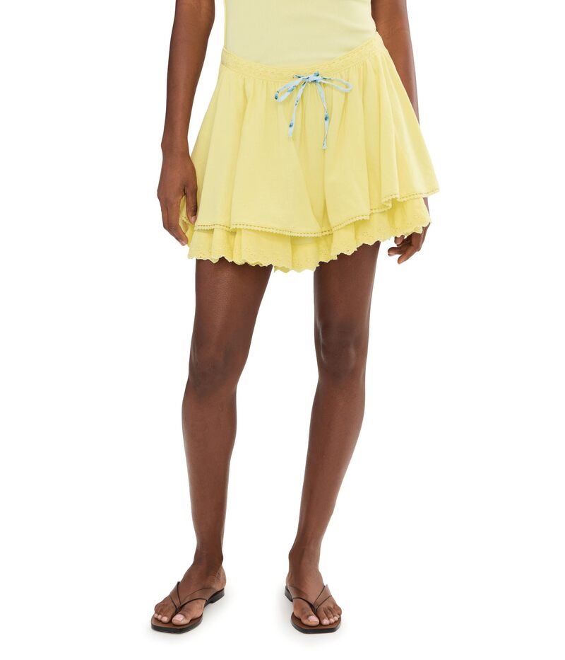 フリーピープル レディース ボトムスカート ミニ Free People Lady Tulip Mini Skirt Lemon Water|ReVida 店