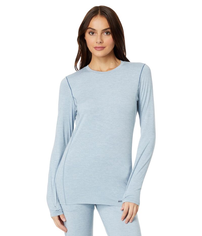 ホットチリーズ レディース トップス シャツ クルーネック Hot Chillys Clima-Trek Crew Neck Ashley Blue Heather ヘザー