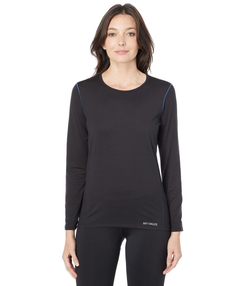 ホットチリーズ レディース トップス シャツ クルーネック Hot Chillys Clima-Trek Crew Neck Black ブラック