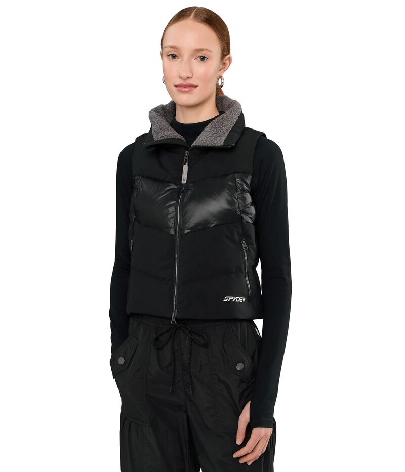 蜘蛛 レディース アウター 厚地の外套 限りない 落ち込む Spyder Eastwoodown Vest Black1