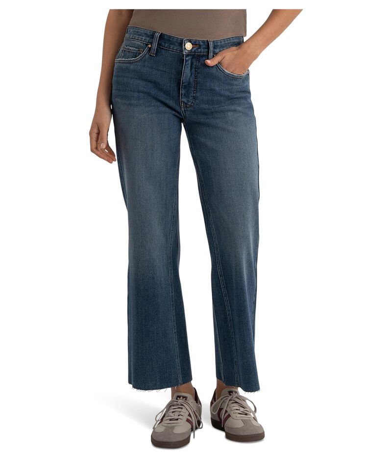 カットフロムザクロス レディース ボトムス デニムパンツ プチ アンクル KUT from the Kloth Petite Kelsey High-Rise Fab Ankle Flare-Inset Leg Command｜ReVida 店