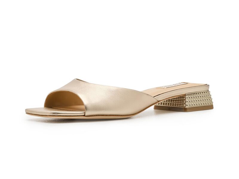 バッジェリーミシュカ レディース シューズ サンダル Badgley Mischka Oahu Champagne Leather シャンパン｜ReVida 店