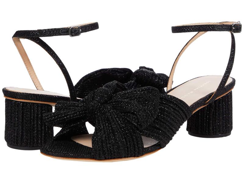 ロフラー 幽客ダル レディース シューズ 踵 筋目 アンクル Loefflerandall Dahlia Pleated Knot Mule with Ankle Strap Black 黒いこと