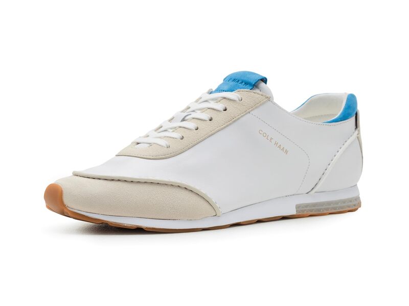 電話を掛けるハーン レディース シューズ スニーカー Cole Haan GrandPro LP Runner Energyweave White Leather/Azure Suede 白いこと