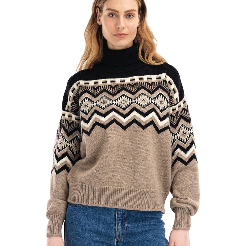 【送料無料】 ダールオブノルウェイ レディース ニット・セーター アウター Randaberg Sweater Brown Melange/Black/Off-White