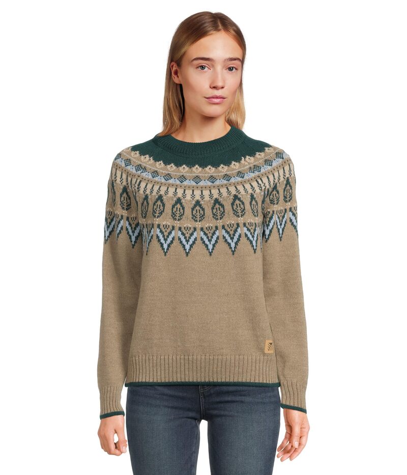 【送料無料】 ダールオブノルウェイ レディース ニット・セーター アウター Sula Sweater Pinegreen/Iceblue/Mountanstone