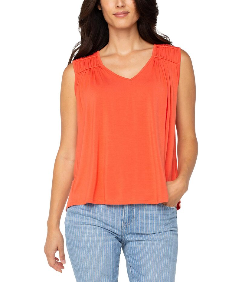 リヴァプール ロサンゼルス レディース トップス シャツ ノースリーブ ニット Liverpoolos Angelesleevelesshirredetail Knitop Clementine