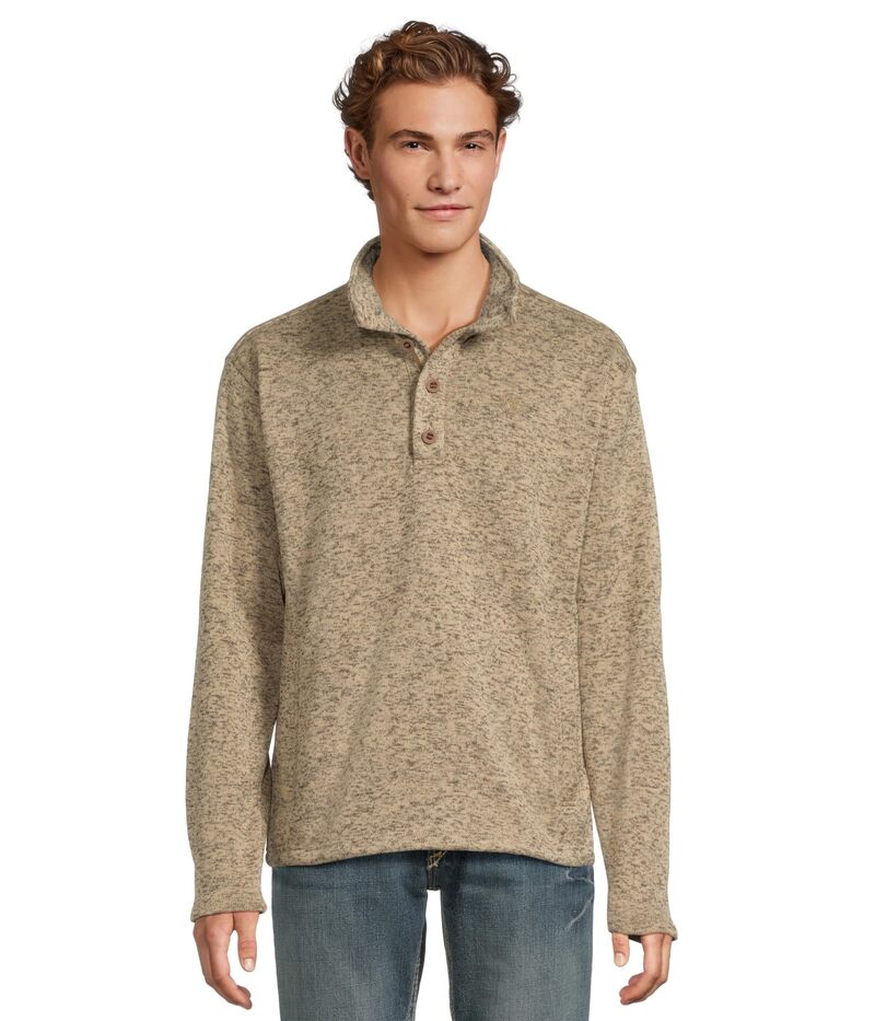 アリアト メンズ アウター ニット・セーター Ariat Caldwell 1/4 Button Sweater Beige ベージュ
