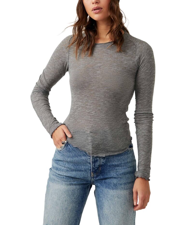 フリーピープル レディース トップス シャツ Free People Be My Baby Long Sleeve Heather Grey グレー|ReVida 店
