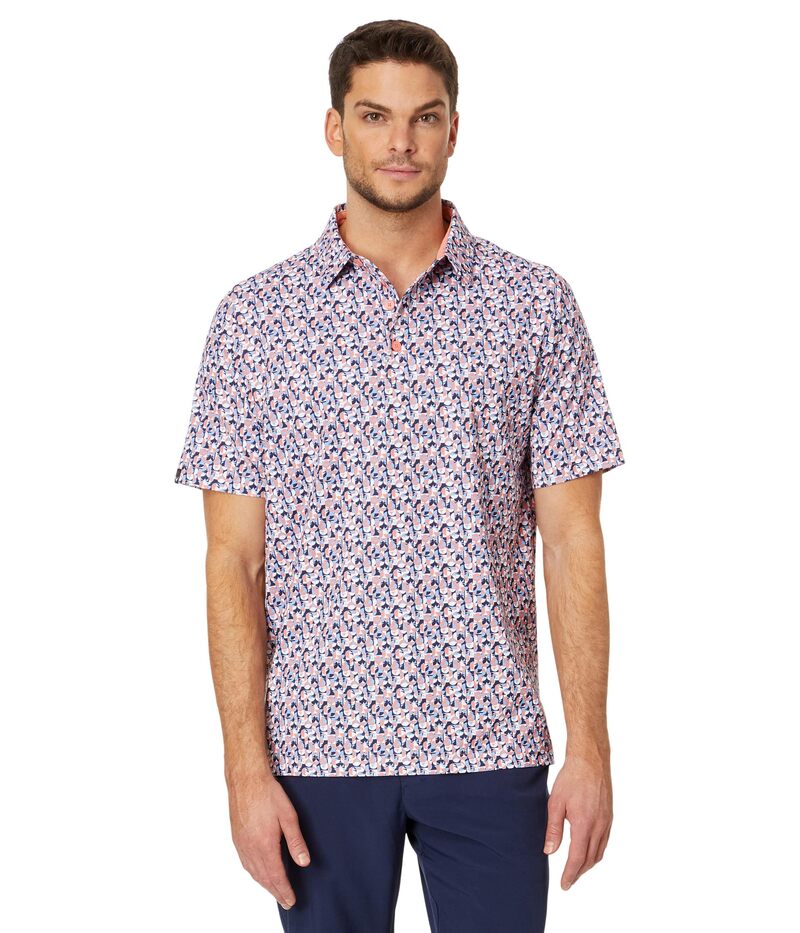 キャラ通い路 メンズ トップス プルオーバー 刷り上げる Callaway Trademark Abstract Golf Ball Print Polo Peach 桃
