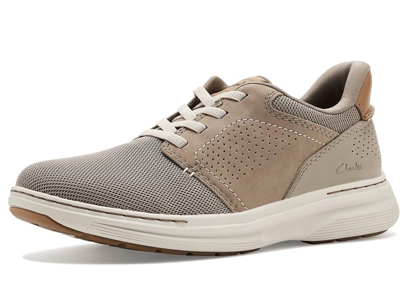 クラークス メンズ シューズ スニーカー Clarks Craftwellow Grey Leather 薄墨色