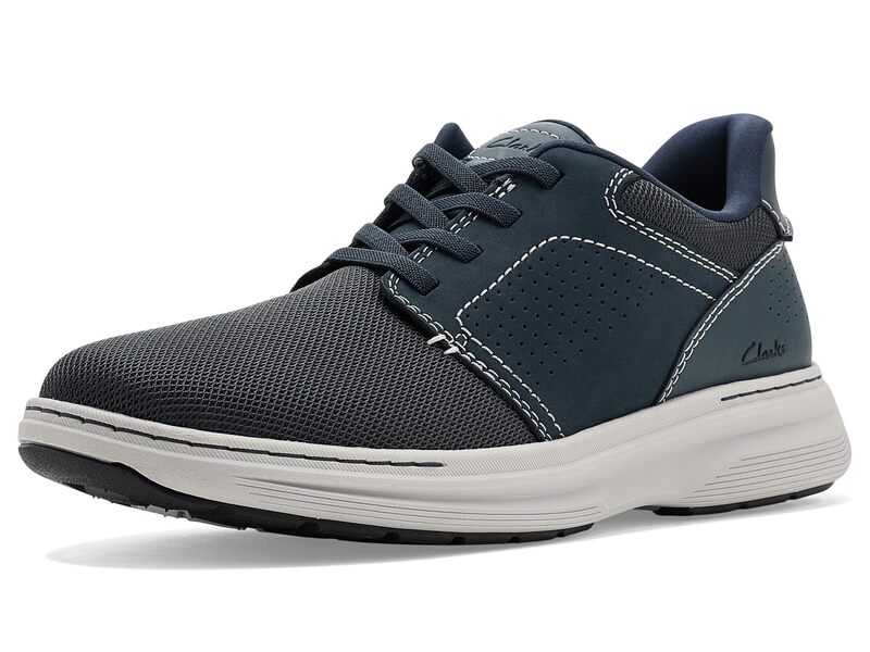 クラークス メンズ シューズ スニーカー Clarks Craftwellow Navy Leather 米国海軍
