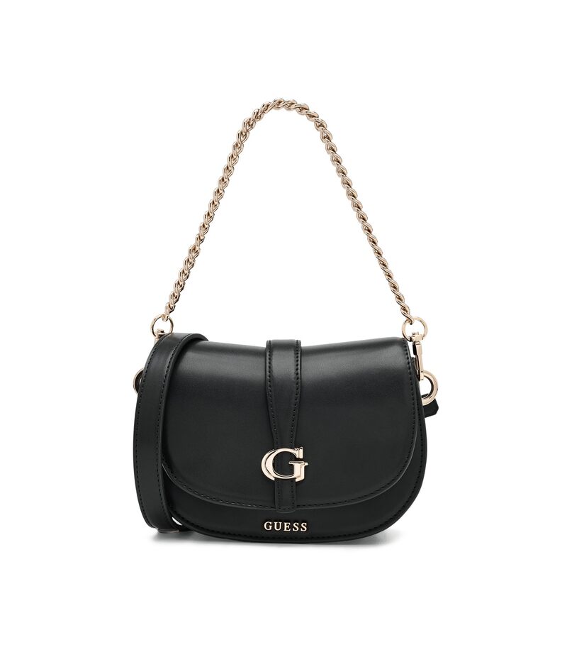 ゲス レディース 御徒面子 ミニ GUESS Carrie Mini Flap Crossbody Black 黒いこと