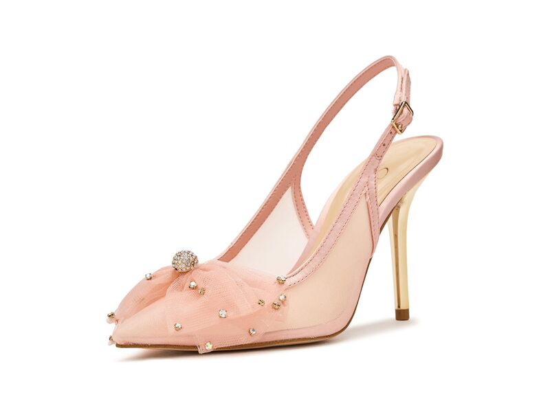 ジェシカシンプソン レディース シューズ ヒール チュール Jessica Simpson Lavilra Tulle Bow Embellished Pumps Cameo Pink ピンク｜ReVida 店