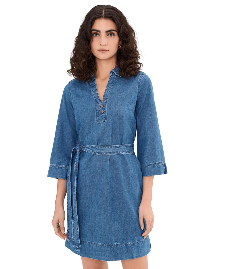 トッミーバハマ レディース トップス 衣装 ジーンズ Tommy Bahama Denim 3/4 Sleeve Short Dress Indigoasis Wash インディゴ
