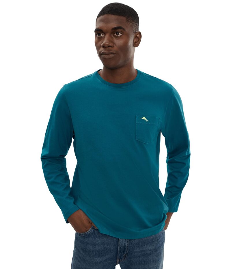 トッミーバハマ メンズ トップス シャツ Tommy Bahama New Bali Skyline Tee Long Sleeve Blue Lagoon ブルー｜ReVida 店