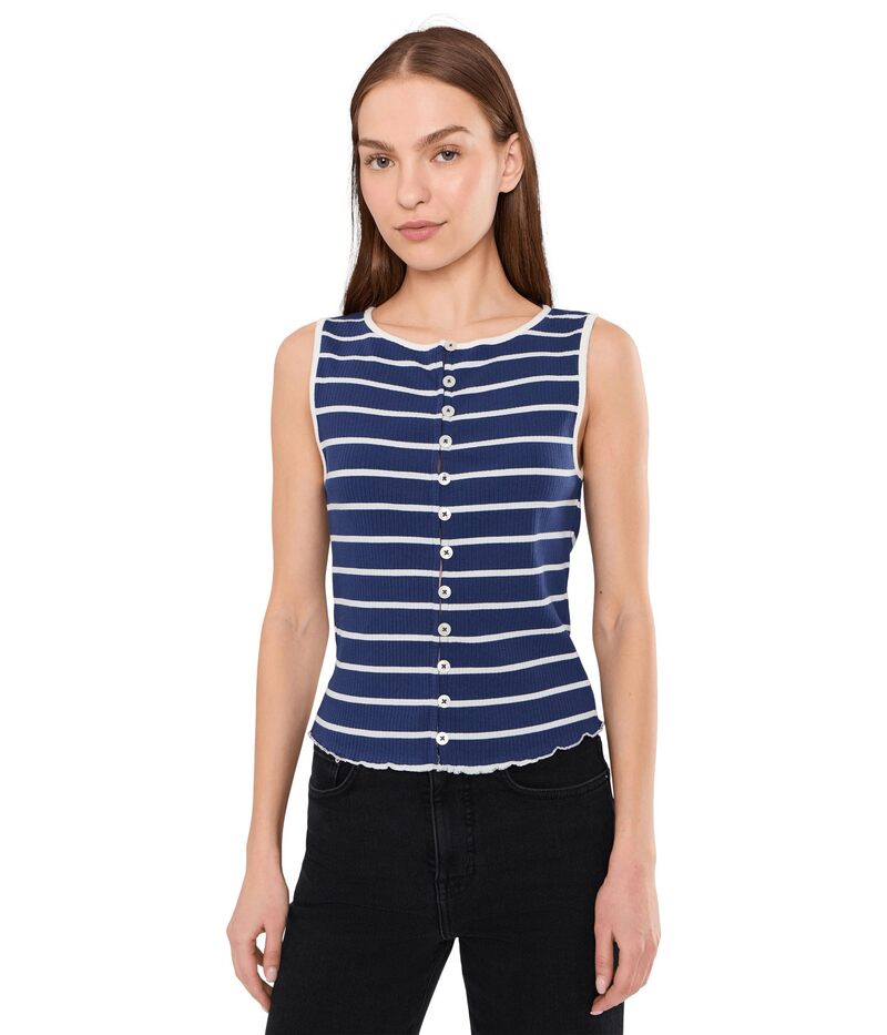 フリーピープル レディース トップス プルオーバー Free People Tilly Striped Tank Navy Combo 米国海軍