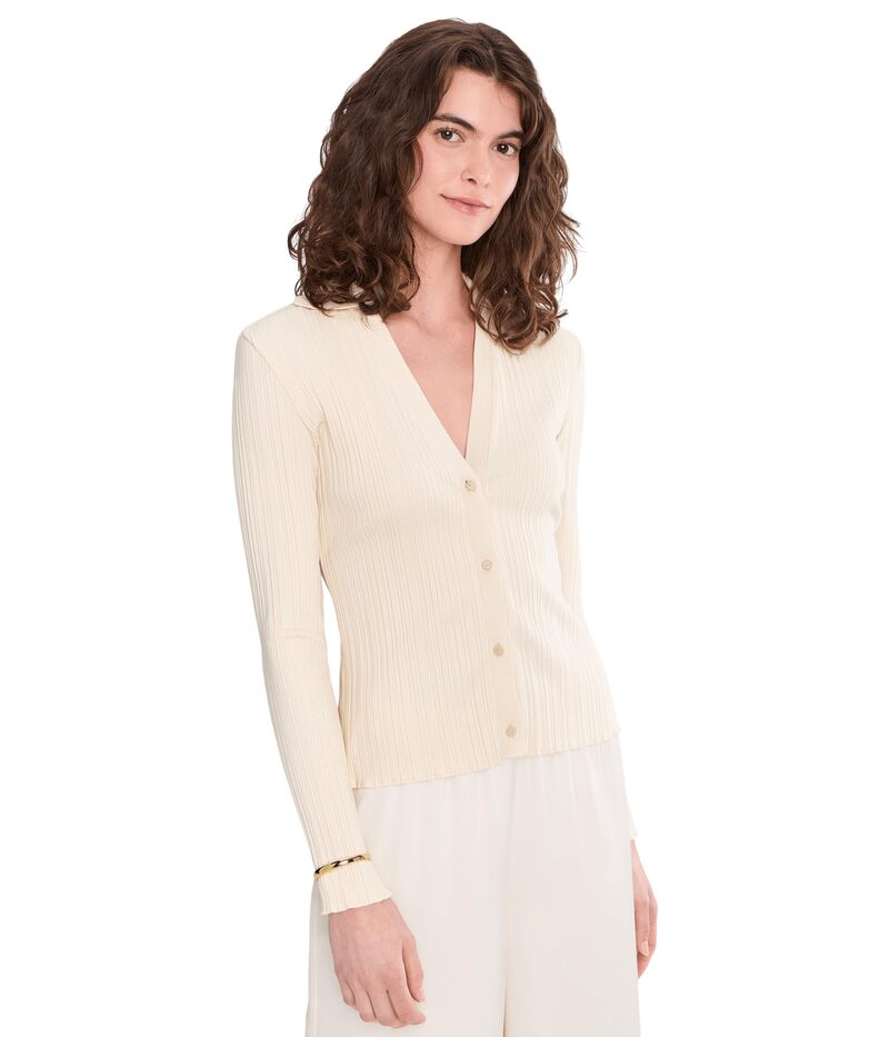 ヴィンス レディース アウター ニット・セーター ポロシャツ Vince Variegated Rib Polo Flax|ReVida 店