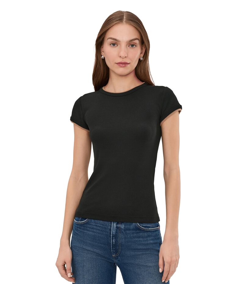 ニックプラスゾーイ レディース トップス シャツ ニット NIC+ZOE Perfect Knit Rib Double Layer Tee Black Onyx ブラック｜ReVida 店