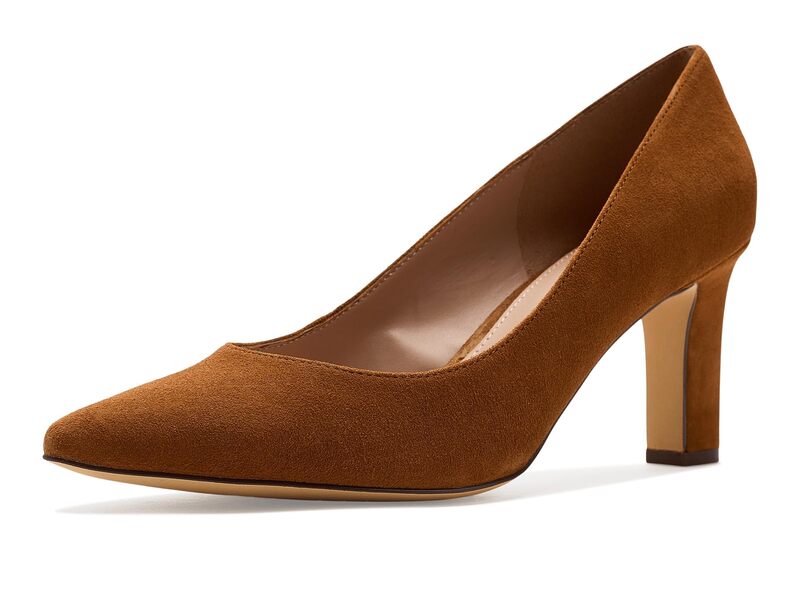 電話を掛けるハーン レディース シューズ 踵 Cole Haan Mylaheel Pump 75粍 Tobacco Suede