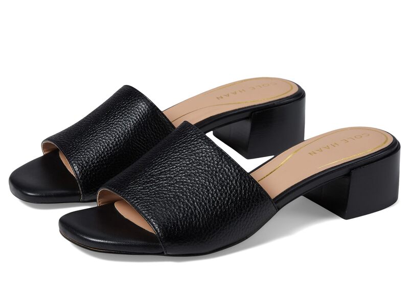 コールハーン レディース シューズ ヒール サンダル Cole Haan Calli Single Band Sandal Black Leather ブラック|ReVida 店