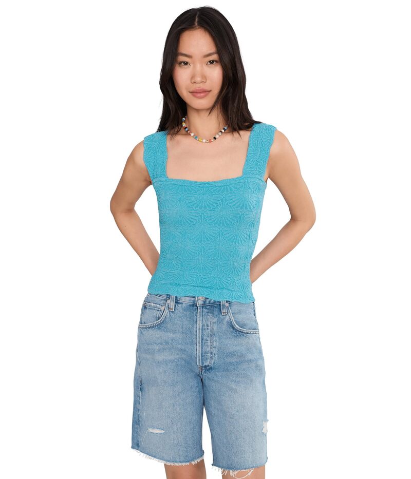 フリーピープル レディース トップス シャツ Free People Love Letter Cami Tropical Blue ブルー｜ReVida 店
