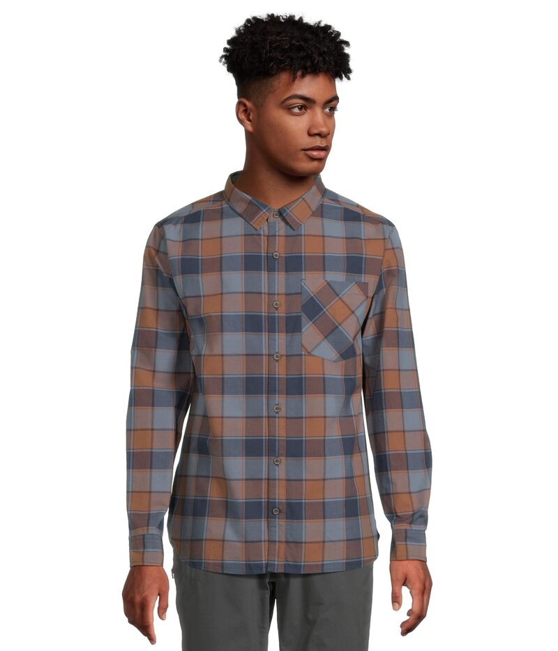 ロイヤルロビンズ メンズ トップス シャツ Royal Robbins Tamarack Long Sleeve Deep Blue Canyon Pld ブルー|ReVida 店