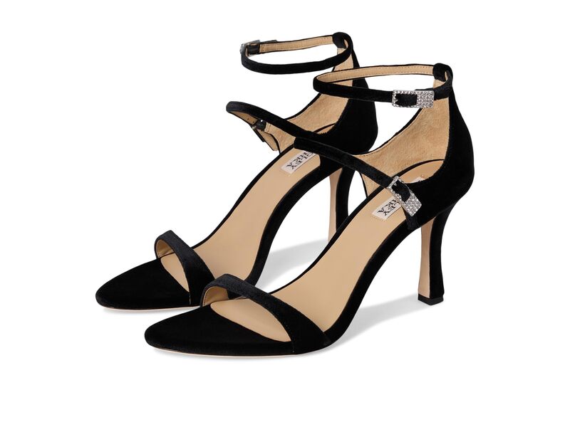 バッジェリーミシュカ レディース シューズ 踵 Badgley Mischka Valencia Black Velvet 黒いこと