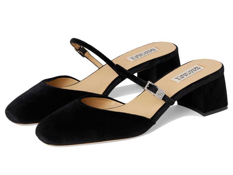 バッジェリーミシュカ レディース シューズ 踵 Badgley Mischka Valarie Black Velvet 黒いこと