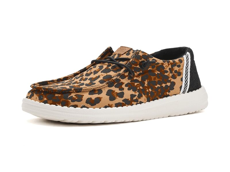 ヘイデュード レディース シューズ スリッポン・ローファー Hey Dude Wendy Wildcat Leopard 毛の荒物