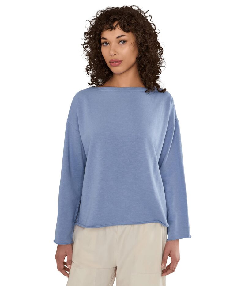 エイリーンフィッシャー レディース トップス シャツ パイル Eileen Fisher Garment Dyed Terry Bateau Neck Boxy Top Haze｜ReVida 店 27,170円