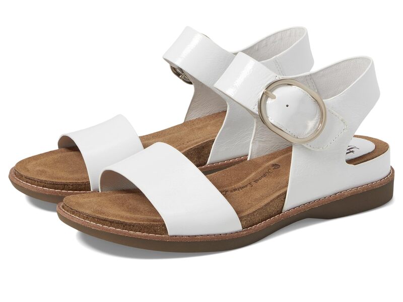 ホンブルグ帽 レディース シューズ サンダル Sofft Bali White Crinkle Patent 白いこと