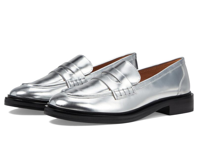 メイドウェル レディース シューズ スリッポン・ローファー なめし革 Madewell The Vernon Loafer インチ Specchio Leather Silver しろがね色