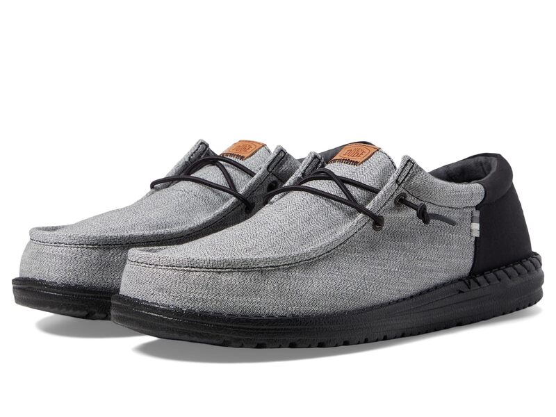 ヘイデュード メンズ シューズ スリッポン・ローファー ナイロン Hey Dude Wally Funk Nylon Craft Black/Grey ブラック｜ReVida 店