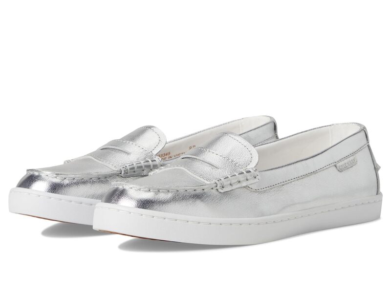 電話を掛けるハーン レディース シューズ スリッポン・ローファー Cole Haanantucket Penny Argento/White 白いこと