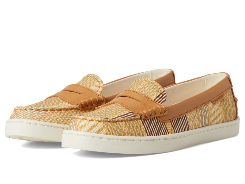 電話を掛けるハーン レディース シューズ スリッポン・ローファー Cole Haanantucket Penny Bali Striped Printed Canvas/Biscuit 縞模様