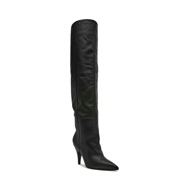 スティーブ マデン レディース シューズ ブーツ・レインブーツ Steve Madden Bellamie Black Leather 1 黒いこと