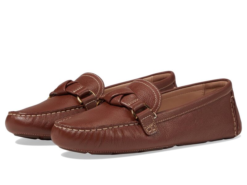 電話を掛けるハーン レディース シューズ スリッポン・ローファー Cole Haan Emmie Knot Drivers Dark Cuoio Leather