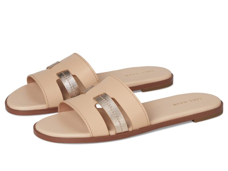 電話を掛けるハーン レディース シューズ サンダル Cole Haan Flynn Slotted Slides Porcelain/Rose Gold ゴールド