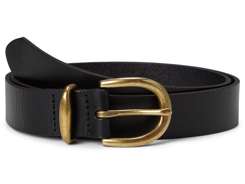 メイドウェル レディース アクセサリー ベルト レザー Madewell Classic Leather Beltrue Black ブラック｜ReVida 店