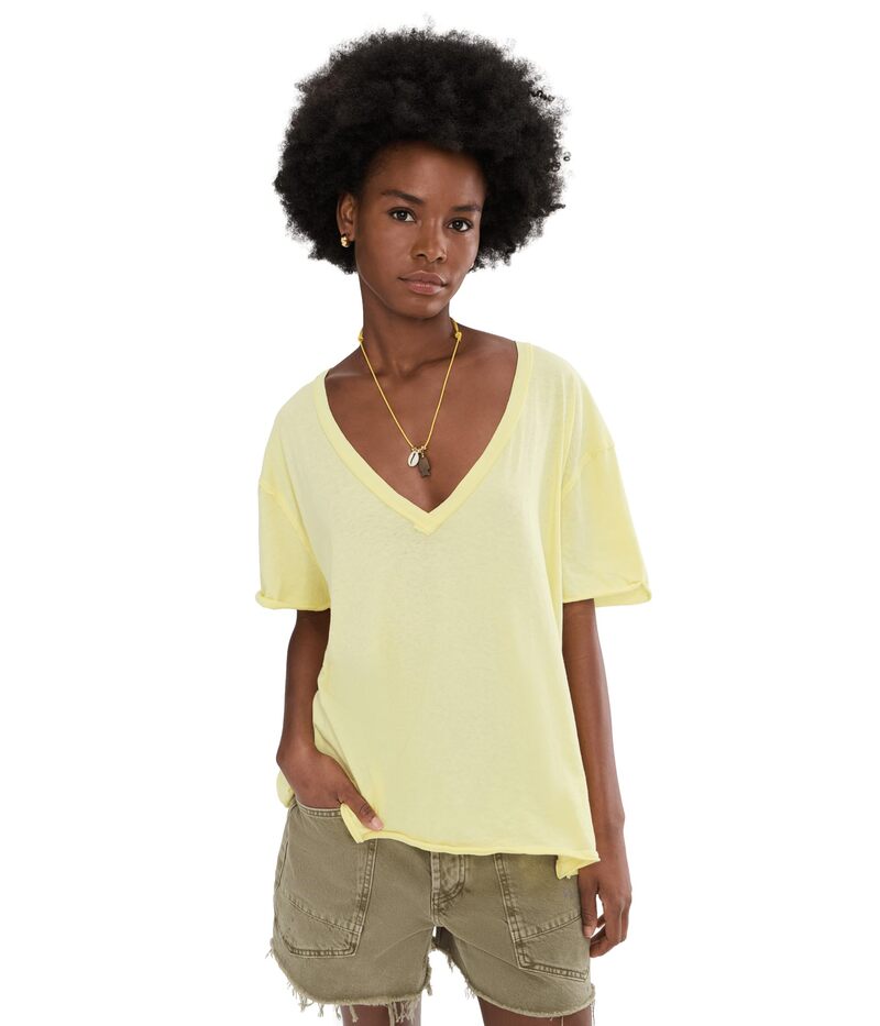 フリーピープル レディース トップス シャツ Free People Nina Tee V Lemon Water|ReVida 店