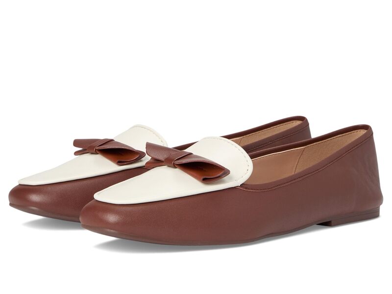 電話を掛けるハーン レディース シューズ スリッポン・ローファー Cole Haan Payson Soft Bow Loafers Dark Cuoio/Ivory Leather 象牙色