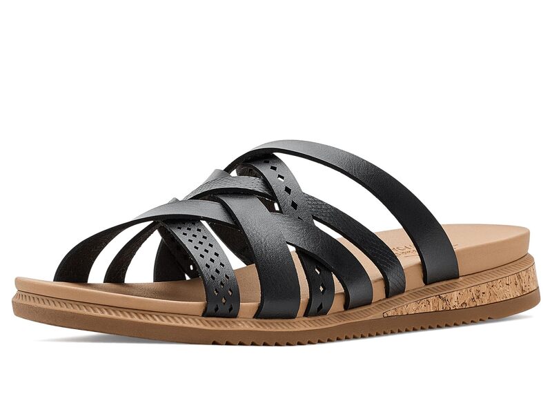 スケッチャーズ レディース シューズ サンダル BOBS from SKECHERS Desert Kiss Low - Sunny Strolls Black ブラック｜ReVida 店