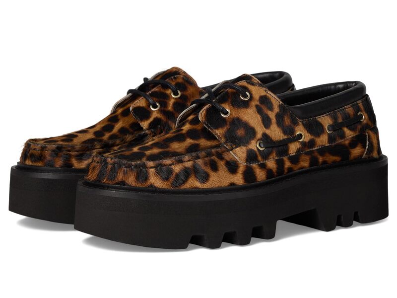 オールセインツ レディース シューズ スリッポン・ローファー AllSaints Aastha Fur Boat Shoes Leopard Brown ブラウン｜ReVida 店