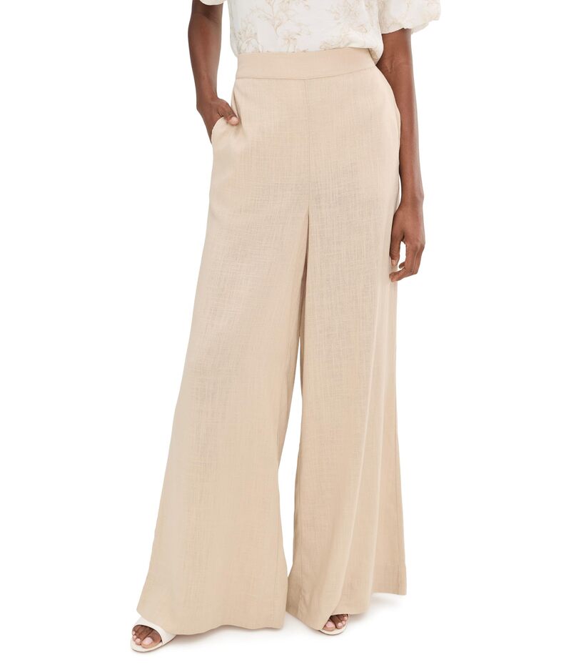 ヴィンスカムート レディース ボトムス カジュアルパンツ ワイドレッグ Vince Camuto Wide Leg Pants with Pockets Camel キャメル｜ReVida 店