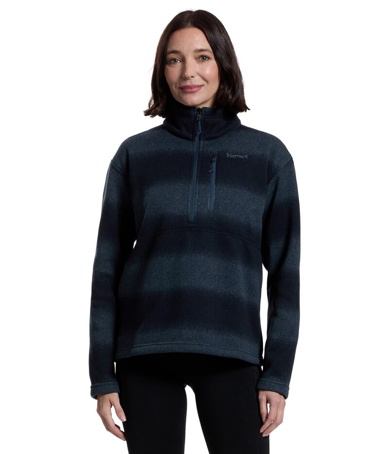マーモット レディース アウター パーカー・スウェット プリント Marmot Heavyweight Drop Line Printed 1/2 Zip Thunderhead Ombre|ReVida 店