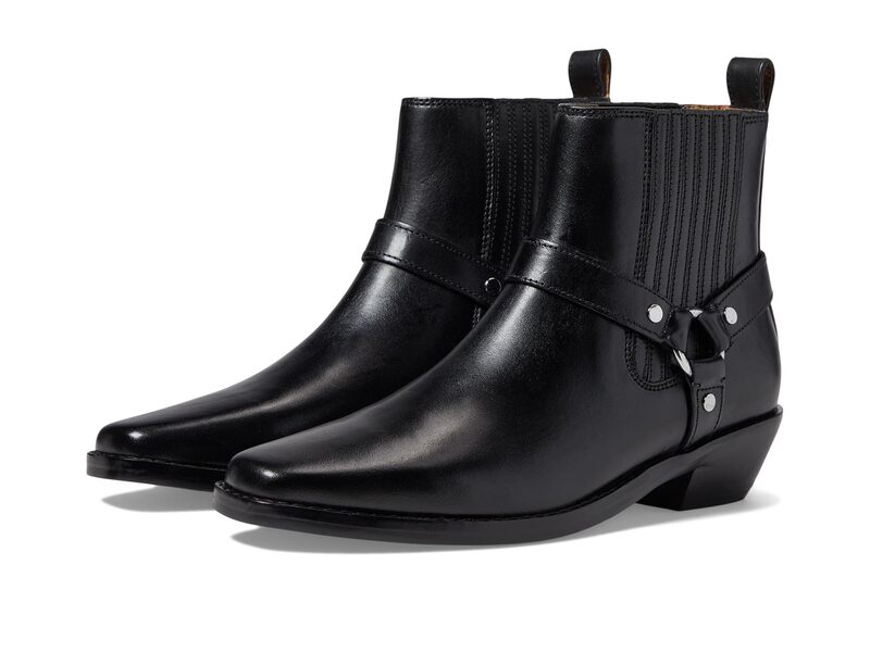 メイドウェル レディース シューズ ブーツ・レインブーツ アンクル なめし革 Madewell The Santiago Western Ankle Boot インチ Leather True Black 黒いこと